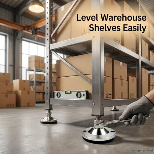 Heavy Duty Leveler Leg, Cabinet Leveling Feet,2.36" Dia. Base,M12 Thread,2000 Lb Capacity,Adjustable Workbench Legs,D60xM12x100,Black Carbon Steel PVC,4-Pack - size: D60xM12x100