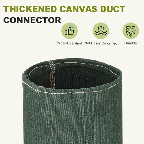 Duct Connector (6") - Flexible Canvas Female Fit Air Duct Vibration Noise Reducing Ducting Coupler Pipe Fitting Coupling for HVAC Ventilation Exhaust Fan Vent Systems, Green - size: 6 Inch