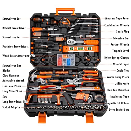 CARTMAN 238-Piece Auto Repair Tool Set, Socket Wrench Kit With Storage Case - color: Orange