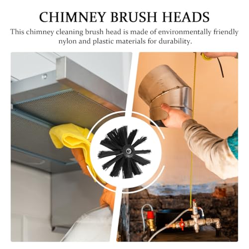 DOITOOL 2 Pcs 4 Inch Chimney Brush Head, Fireplace Cleaner Dryer Vent Cleaner, Flexible Nylon Chimney Sweep Cleaning Brush for Fireplace, Vent Pip, Stove Pipes, Works with Most Rod Sets