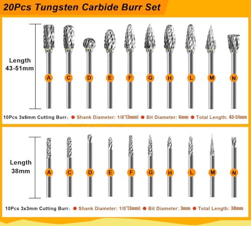 Tungsten Carbide Burr, Sanding Drums & Cutting Wheel Set, 195 Pcs - size: 195 Pcs