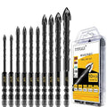 10Pcs Cross-Tip Masonry Drill Bit Set & Concrete Drill Bit Set, 3/16"-1/2" - size: 10 pcs 3/16"-1/2" Masonry Drill Bits