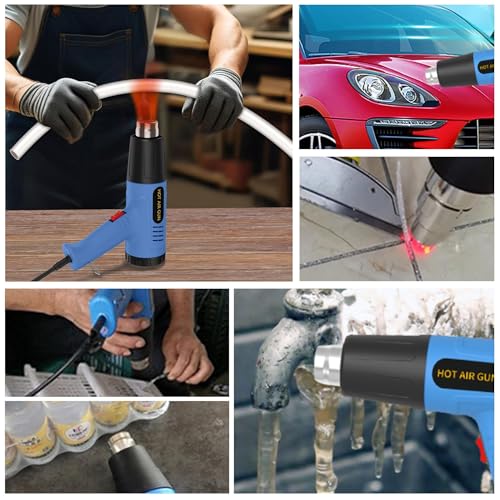 Heat gun,Fast Heat,2 Temp Settings,Overheat Protection with 4 Nozzle - color: Fl-i5ao-9z2d