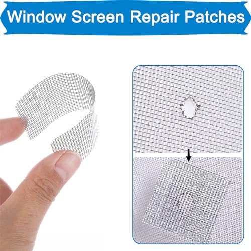 10 Sheets Window Screen Patches Repair Kit, Repair for Window and Door Tears Holes,Fiberglass Screen Tape Mesh Repair Suitable, 4"x 4"(10cm x 10cm) Gray - color: 10pack Grey