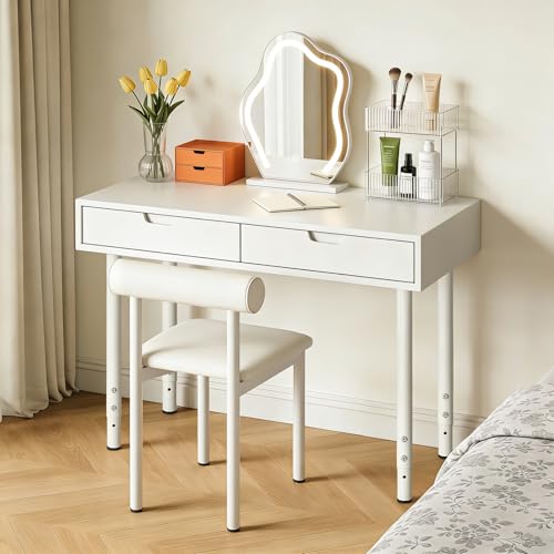 QLLY 24-40 inch Adjustable Metal Table Legs, Heavy Duty DIY Desk Legs with Leveling Feet, Set of 4, White for Home Office, Desk, Countertop, Kitchen Table - color: White