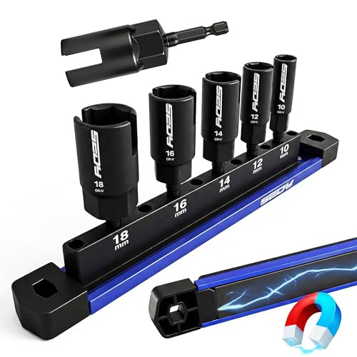 5-Piece Wing Nut Driver Set (10mm,12mm,14mm,16mm,18mm) with Magnetic Aluminum Storage Rail, 1/4" Hex Shank Wing Nut Driver Bit Set, Metric Wing Nut socket Set for Wing Nut, Eye Bolt, Wire Twisting - style: 5 Pcs Wing Nut Driver Set(10-18mm)