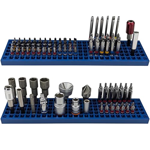 Free Zone Bit Organizer Set, 316-Hole 1/4" Hex Bit Toolbox Storage - color: Blue