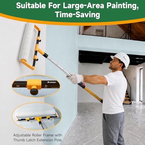 VOOMEY 18 Inch Paint Roller Kit with 3.3 FT Extension Pole - size: 23pc