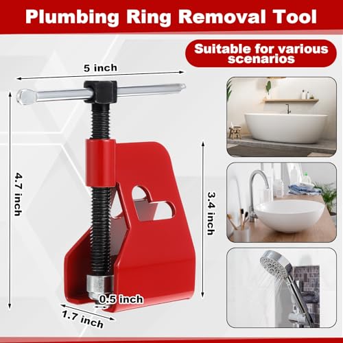 4 Pcs Angle Stop Wrench Kit Plumbing Tool, Olive Ring Removal Tool with Diameter of 1/2", 3/4", Compression Sleeve Puller for 1/2" Compression Fitting, Install Angle Stop Nut(Ferrule,Grey) - size: Grey, style: Ferrule