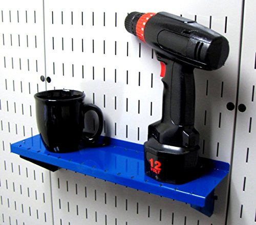 Wall Control Shelf 4in Deep Pegboard Shelf Assembly Pegboard and Slotted Tool Board - Blue - color: Blue
