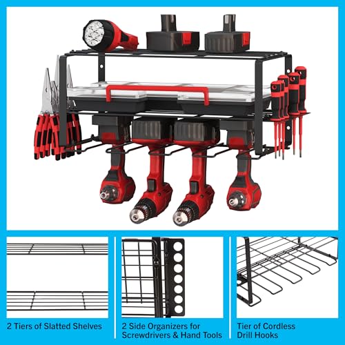 Stalwart 3-Tier Power Tool Organizer Garage Shelving Unit - size: 3 Tier