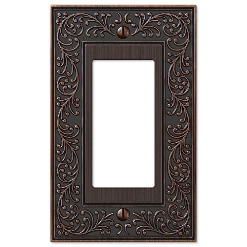 Amerelle 43RVB English Garden Wallplate, 1 Rocker, Cast Metal, Aged Bronze, 1-Pack - color: Aged Bronze, size: 1 Rocker