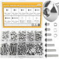 245 Pieces M5 Screws Nuts Washers Set, Sutemribor M5 x 6/8/10/12/16/20/25mm Button Head Socket Cap Screws Nuts Washers Assortment Kit, 304 Stainless Steel, Fully Threaded - size: M5, style: Button Head Socket Cap
