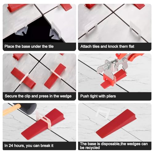 Tile Leveling system Plier Hand Floor Pliers Tiling Installation Tool Tile Locator Leveling System for DIY Ceramic Tile Stone Wall Tile Spacers Adjustment red - size: Red tile plier