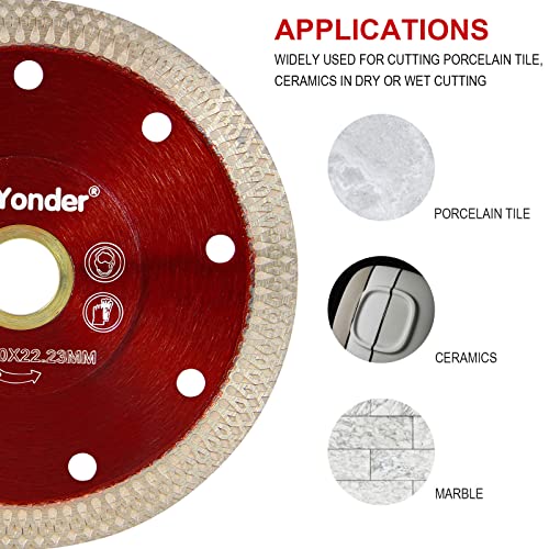 GoYonder Super Thin 4" Grinder Blades Tile Blade, Diamond Saw Blade for Cutting Porcelain Tiles Granite, 105mm Tile Cutting Blade for Angle Grinder (4"-105mm(Red)) - size: 4"-Red