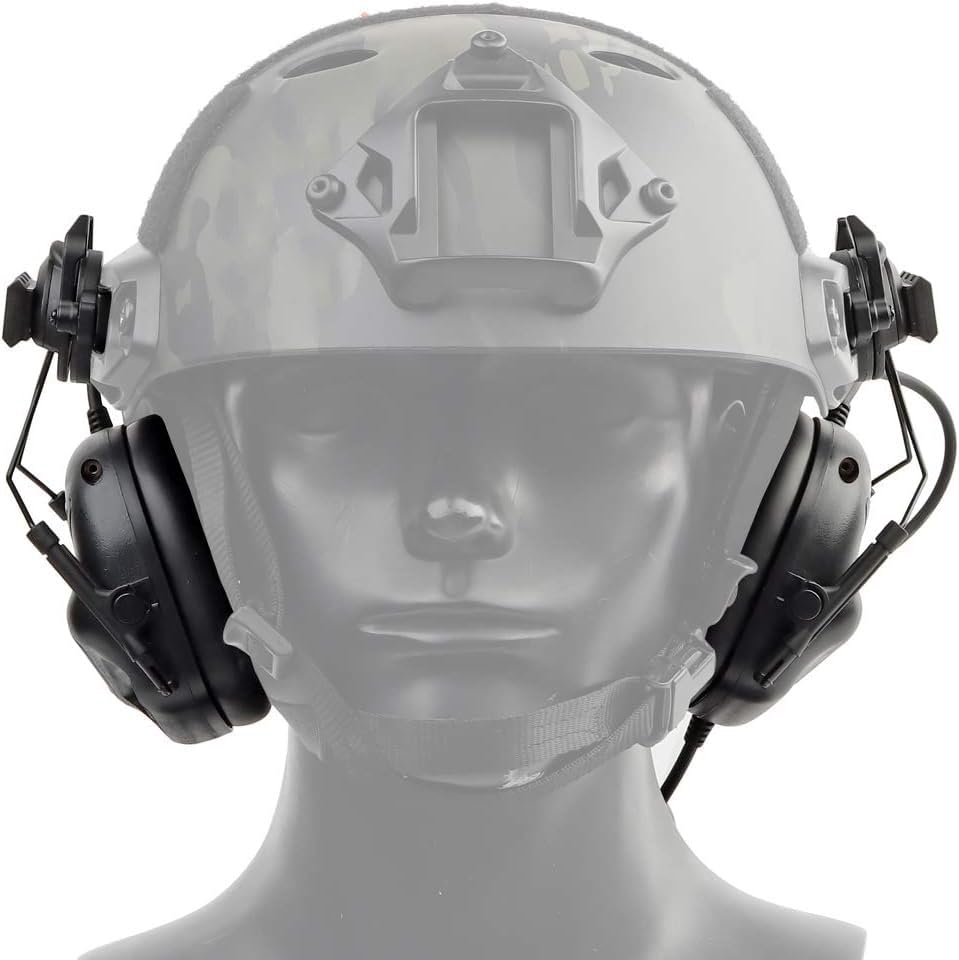 ATAIRSOFT Tactical Airsoft Headset with Microphone Waterproof Hunting Shooting Headphones Earmuff No Noise Reduction Function - color: Bk