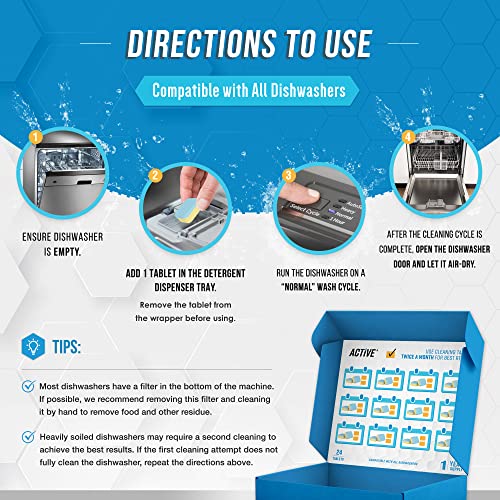 Washing Machine Dishwasher & Disposal Cleaning Tablets - Appliance Refresh Bundle Includes 12 Month Supply Cleaner Deodorizer, Washer Descaler, Disposer Freshener Deep 72 - style: 24 Washer + 24 Dishwasher + 24 Disposal Tablets