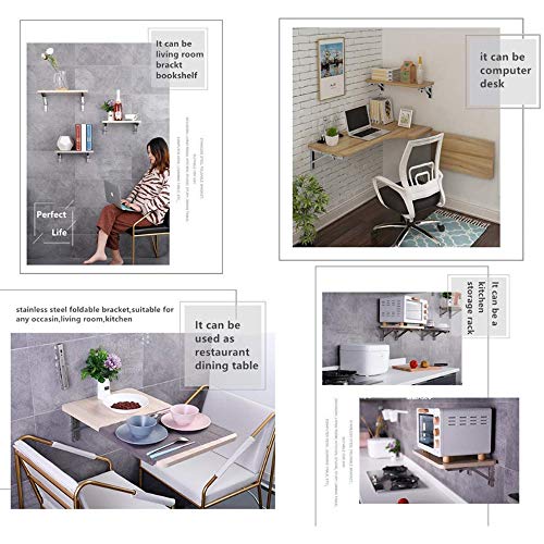 10 Inch Folding Shelf Brackets, 2 Pack Stainless Steel Heavy Duty L Bracket - color: Silver, size: 10 Inch