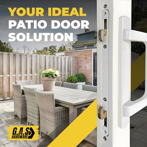 10" Sliding Patio Glass Door Two Point Mortise Lock, 9-7/8" Hole Spacing, Compatible with Either Center or Offset Latch Position
