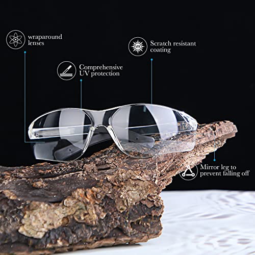 12 Pack Safety Glasses Bulk for Men Women, Tinted Safety Glasses, Clear - color: Clear