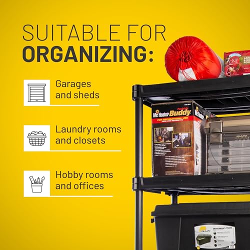 Plano 5-Shelf Plastic Storage Shelves, 73” x 36” x 18”, 750lb Capacity, Pantry, Office, Closet and Garage Shelves, Easy to Assemble, Durable Plastic Shelving Unit - size: 5-Shelf 750lb