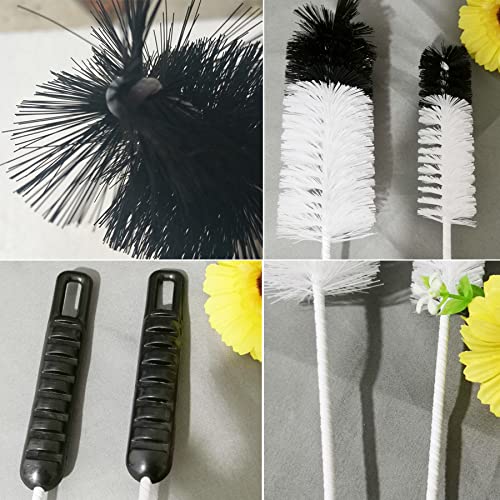 Bottle Brushes Thin Long Handle X 4, Soft Nylon Slim Wire Set