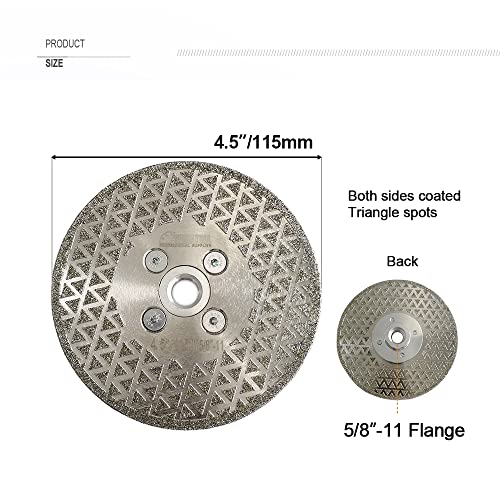 SHDIATOOL Diamond Grinding Disc for Granite Marble Diamond Cutting Wheel Saw Blade with 5/8-Inch-11 Arbor 4.5 Inch - size: 4.5" Double(Thread:5/8"-11)