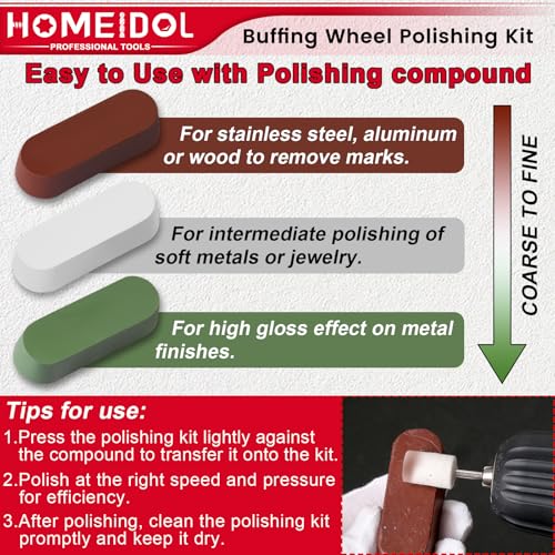 78Pcs Buffing Wheel for Dremel Polishing Kit with Polishing Compound