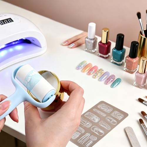 Mini Nail Stamper Cleaner Roller Kit with 2 Refills - color: #2 mini