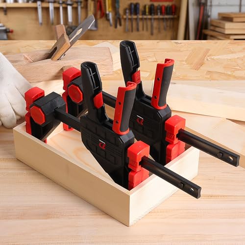 2-Pack 600lbs Clamping Force Bar Clamps For Woodworking，6 Inch Wood Clamp, Four Times Clamping Force of Standard Products, One Hand Heavy Duty Bar Clamps, Quick Grip Clamps for Carpentry - size: 6 INCH