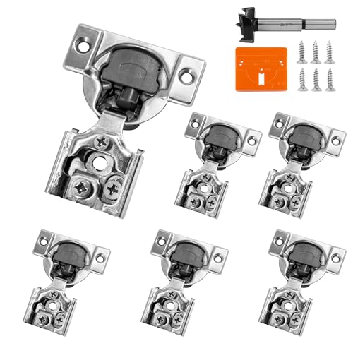1/2 Inch Overlay Soft Close Cabinet Hinges, 6 Pack Slow Soft Close Hinges for Kitchen Cabinets Satin Nickel Hidden Self Closing Kitchen Cabinet Hinges - size: 1/2 inch Overlay