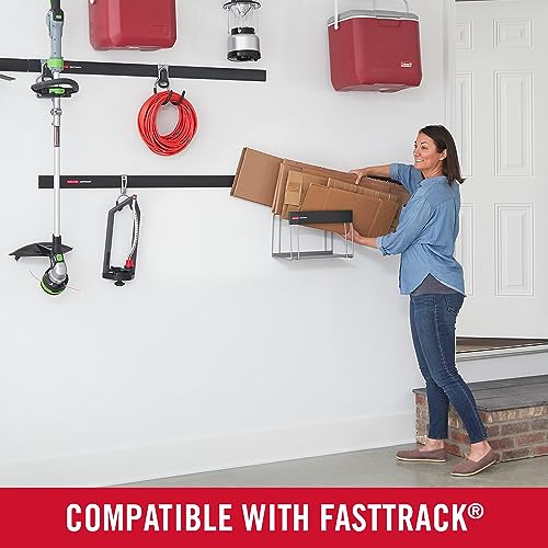 Rubbermaid Garage FastTrack Recycled Cardboard Holder, Wall Mounted Recycling System, Holds up to 20 pounds, Satin Nickel, for Home/Garage - style: Cardboard Holder