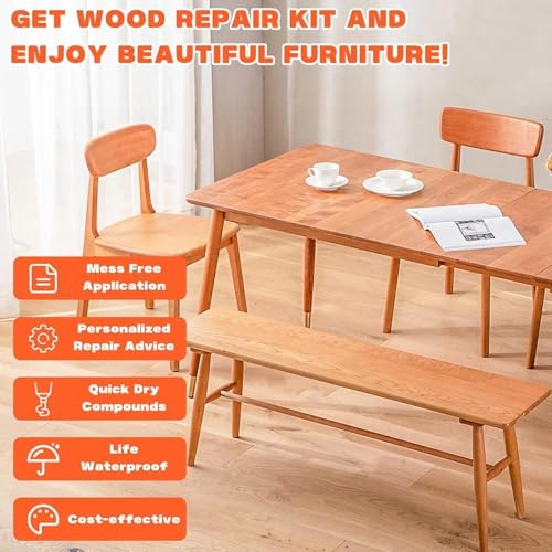 Kenbry Wood Repair Kit,Quick Fix Stick Restore Scratch, Holes for Wooden - color: 6+6 Color