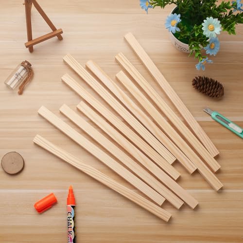 Square Wooden Dowel Rods, 10 PCS 5/8" x 12" Square Wood Dowel Rods Wooden Sticks for Crafts, Unfinished Hardwood Sticks Wood Strips for Woodworking, Crafting, Arts and DIYers, Home Decor, Model Making - size: 5/8"×12"-10PCS