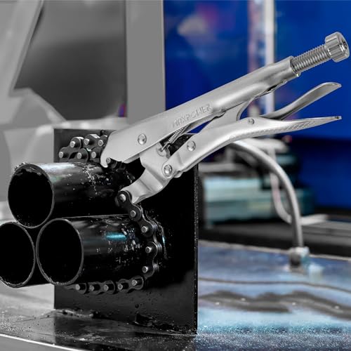 MAXPOWER Locking Chain Clamp, 9-Inch Locking Chain Pliers with 47.2” Chain, 14.2” Diameter, Quick Release - size: 47.2" Chain