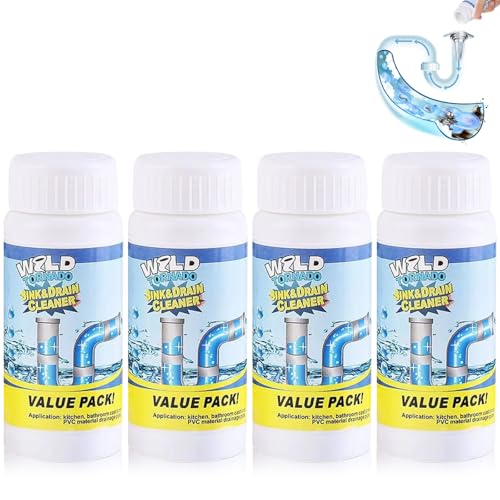 4PCS Wild Tornado Pipe Dredge, Wild Tornado Sink and Drain Cleaner for Kitchen Toilet Pipeline Quick Cleaning Tool (4PCS)