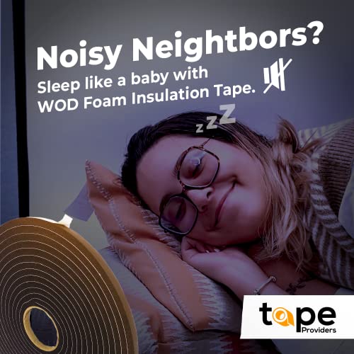 WOD Insulation Foam Tape Self Adhesive - 1/2 Thick x 3/4 Width - 25 feet - Made in USA Weather Stripping, HVAC, Sealing Doors, Windows, Pipes, Cooling, Sound Proof, and Air Conditioning. - color: Width: 3/4 Inch, size: Thick: 1/2 inch