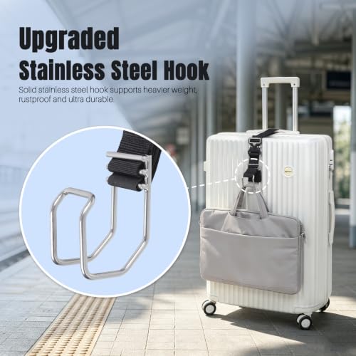Vigorport Stainless Steel Luggage Hook Strap, Heavy Duty Add A Bag J Hook
