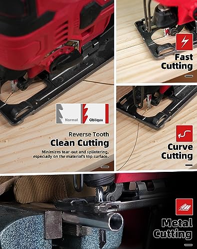 EZARC 30PCS Jigsaw Blades Set, Assorted T-Shank for Wood, Plastic and Metal - size: Mix Pack-30PC