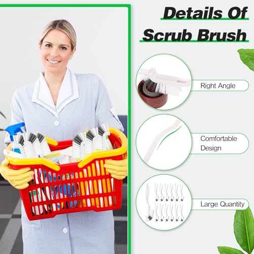 Yinkin 12 Pcs Kitchen Scrub Brushes Cleaning, Small, Right Angle Mini