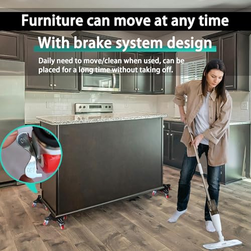 Carbon Steel Furniture Dolly Moving, 2200LBs Capacity Heavy Duty - size: XL 550 lbs each (2,200 lbs total for 4)