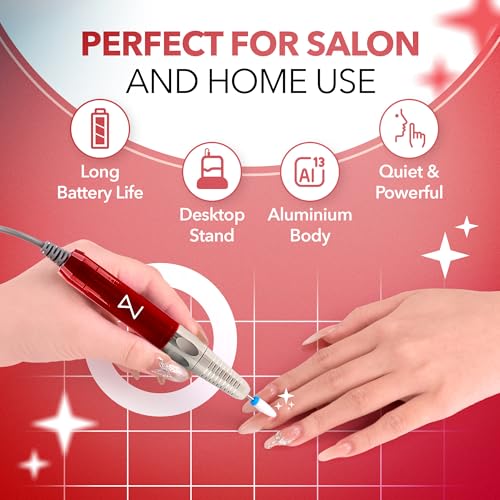 M Max Nail Drill, Brushless 2-in-1, 35000 RPM, Cordless | Red - size: Standard - Red