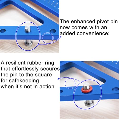 Quick-Set 3D Measuring Square - Multi-Angle Carpenter's Tool with Angle Pin for Woodworking,Imperial Line Ruler, Essential Woodcraft Layout Aid - color: Blue