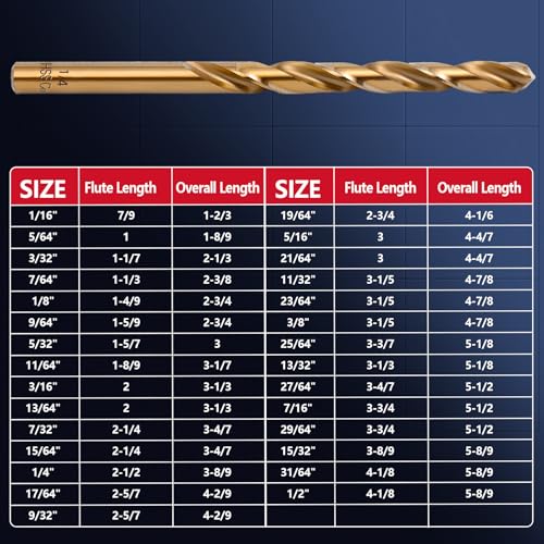 Cobalt Drill Bit Set - 29Pcs M35 High Speed Steel Drill Bits 1/16"-1/2" - style: 29 pcs Cobalt-Inclined