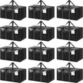 12 Pack Extra Heavy Duty Large Moving Bags with Strong Zipper, Black - color: Black, size: 12 Pack