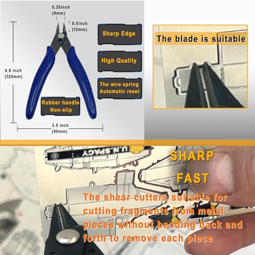 Metal Puzzle Tool Kits,3D Metal Puzzle for Adult Tool Set,Metals Earth Tools Kit Including Plier Bending Assist Tab, Caliper,File and Tweezers