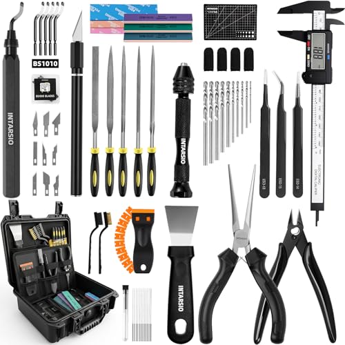 76pcs 3D Printer Tools Kit for Model Finishing/Deburring/Drilling/Polishing, 3D Printer Accessories incl. Flush Cutter, Pilers, Digital Caliper, for Bambu Lab, Flashforge, K2, FDM/SLA Printers etc - style: Master 3D Box