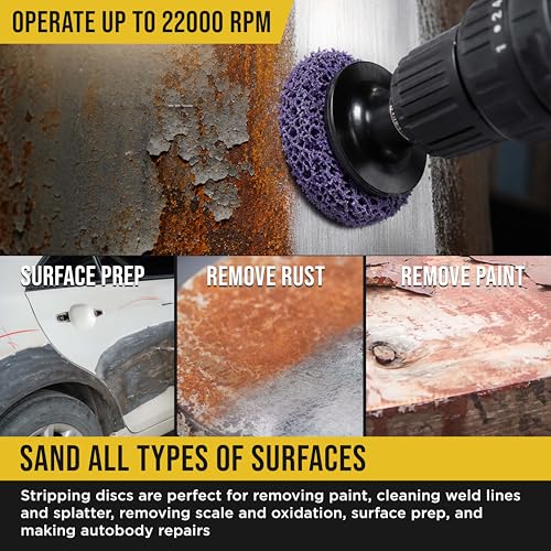 Dura-Gold 11-Piece 3" Abrasive Stripping Brush Wheel Set, 10 Discs 1/4" Pad - style: 3" Diameter