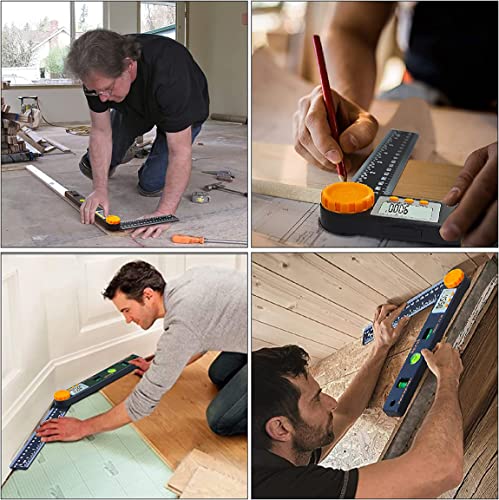 Rainyb Digital Angle Finder Tool 7inch 0-360 degree LED Digital Protractor with Horizontal Vertical Bubble Levels and Ruler Meter Accurate Tools for Carpenters,Woodworkers,Fabricators - style: 7inch Angle Finder X 1