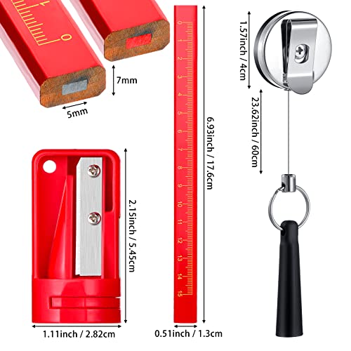 Honoson 24 Pcs Carpenter Pencil with Sharpener,Red and Black Refill - color: Red and Black Refill